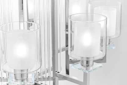 MODERN CHROME PENDANT LAMP MANHATTAN W8 - LuminaLux
