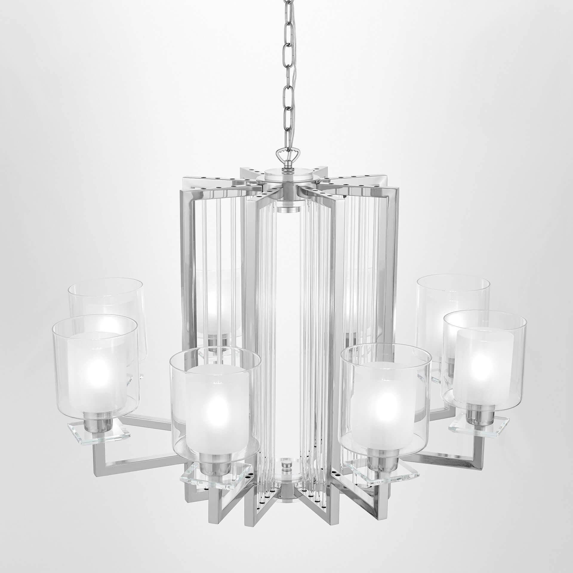 MODERN CHROME PENDANT LAMP MANHATTAN W8 - LuminaLux