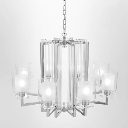 MODERN CHROME PENDANT LAMP MANHATTAN W8 - LuminaLux