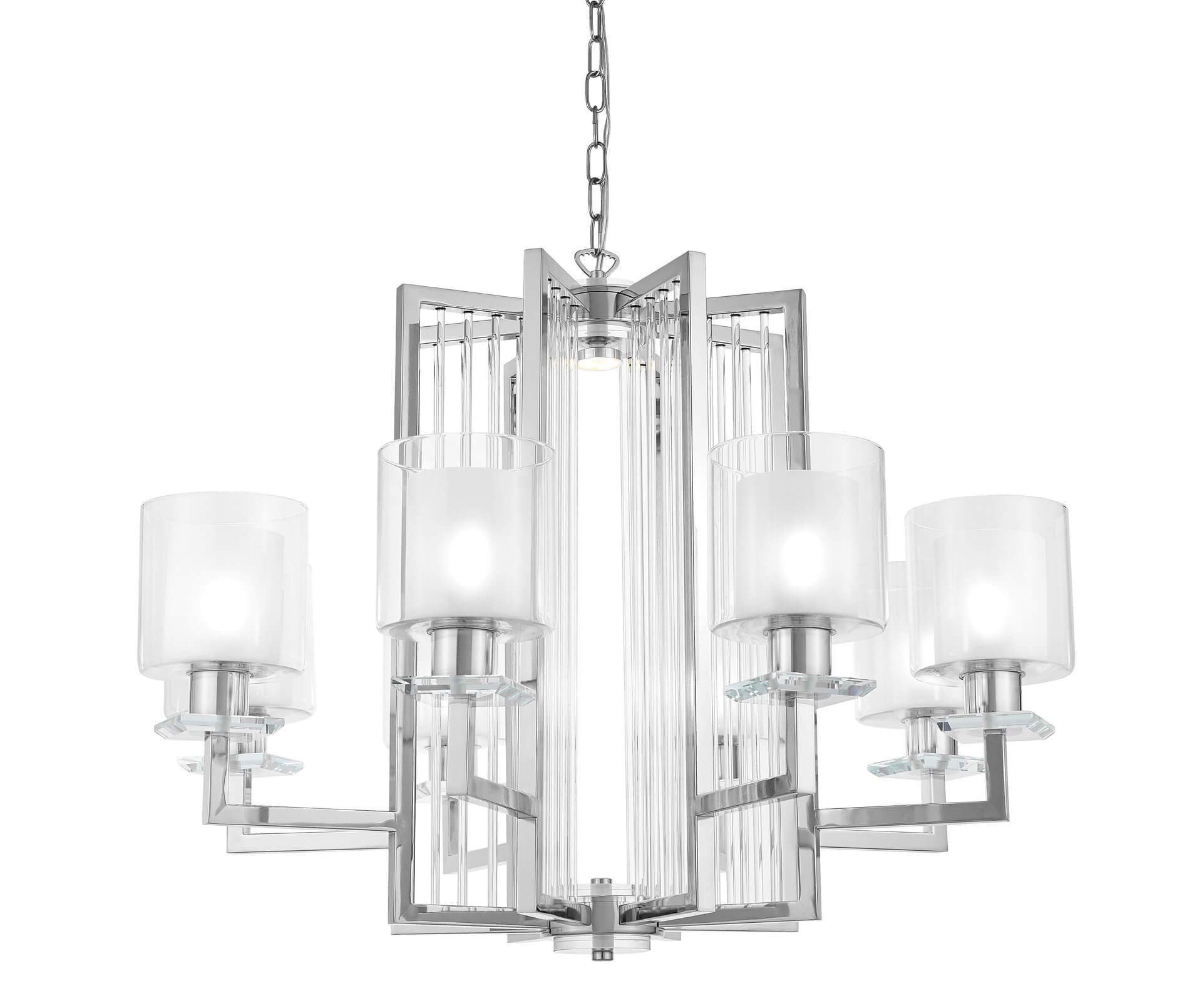 MODERN CHROME PENDANT LAMP MANHATTAN W8 - LuminaLux