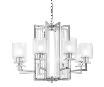 MODERN CHROME PENDANT LAMP MANHATTAN W8 - LuminaLux