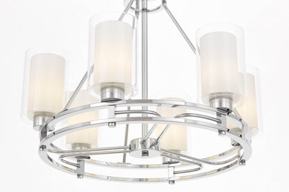 MODERN CHROME PENDANT LAMP MARIETTA W6 - LuminaLux