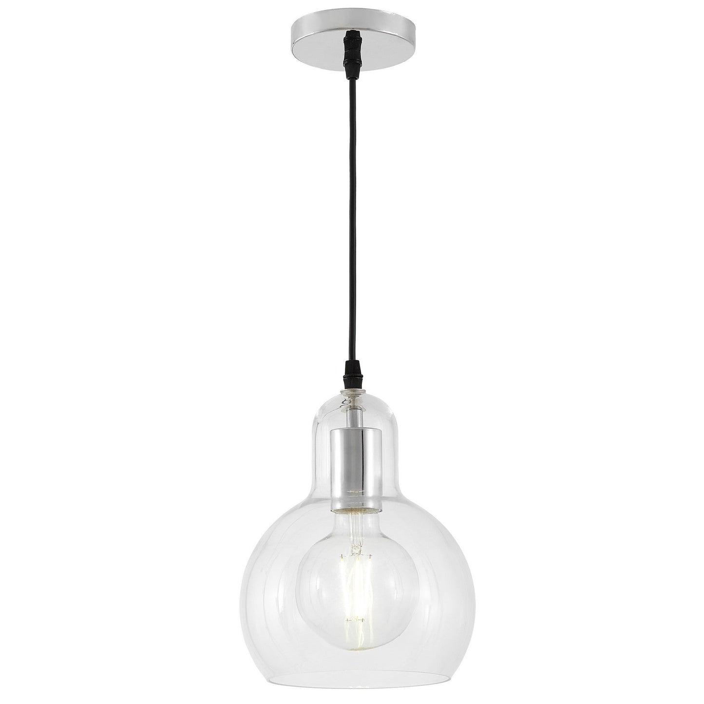 MODERN CHROME PENDANT LAMP MORO 1A - LuminaLux