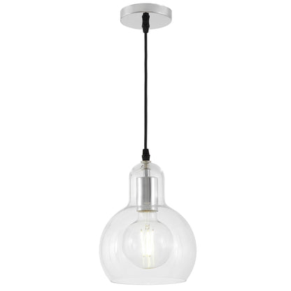 MODERN CHROME PENDANT LAMP MORO 1A - LuminaLux