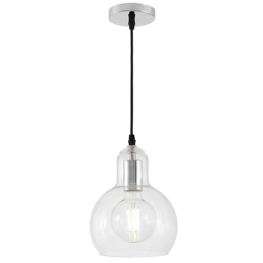 MODERN CHROME PENDANT LAMP MORO 1A - LuminaLux
