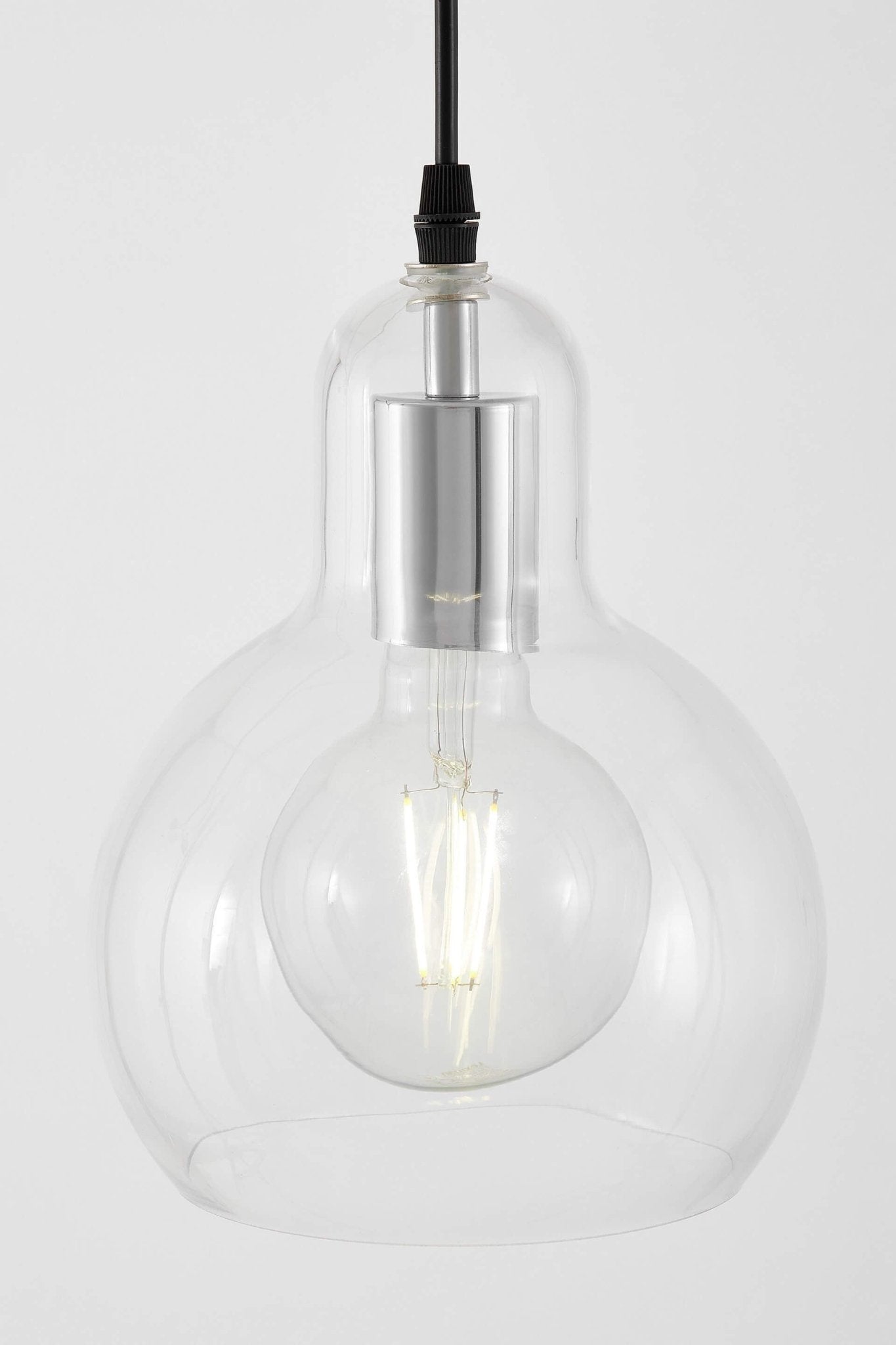 MODERN CHROME PENDANT LAMP MORO 1A - LuminaLux