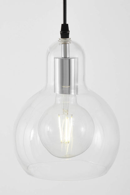 MODERN CHROME PENDANT LAMP MORO 1A - LuminaLux