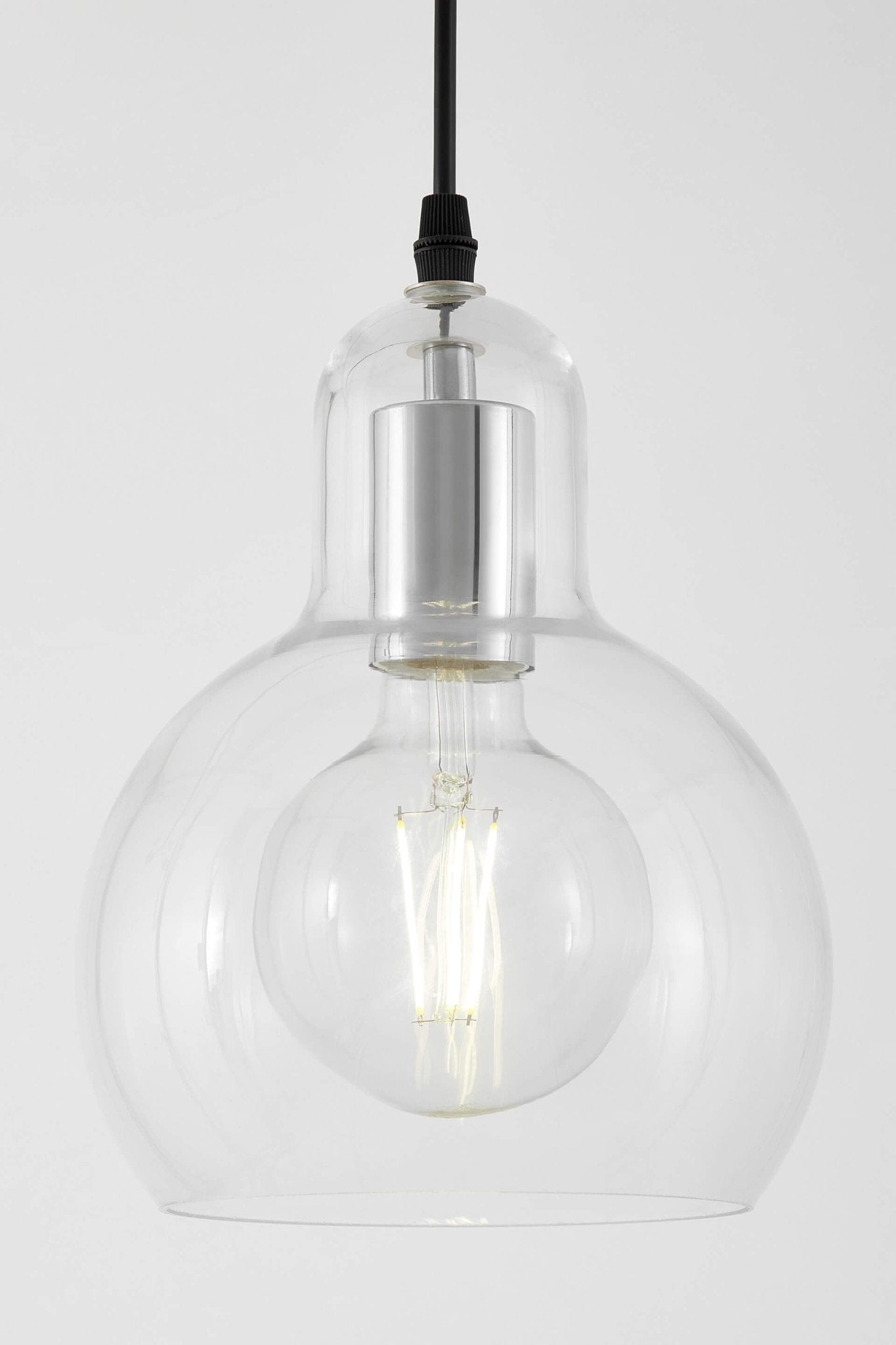 MODERN CHROME PENDANT LAMP MORO 1A - LuminaLux