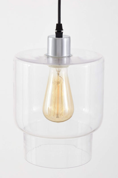 MODERN CHROME PENDANT LAMP MORO 1C - LuminaLux