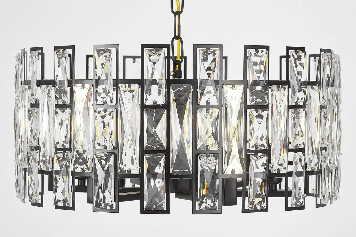 MODERN CRYSTAL CHANDELIER BLACK FIORINA D50 - LuminaLux