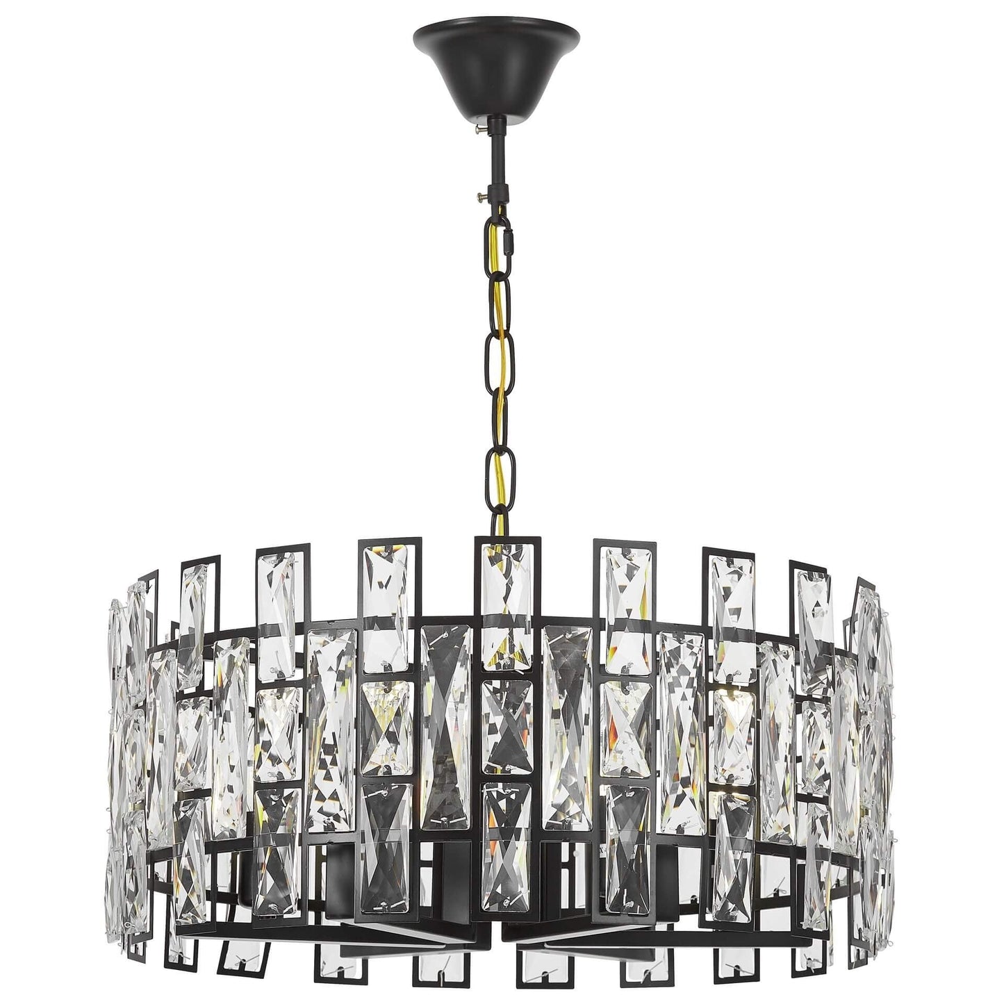MODERN CRYSTAL CHANDELIER BLACK FIORINA D50 - LuminaLux