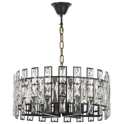 MODERN CRYSTAL CHANDELIER BLACK FIORINA D50 - LuminaLux