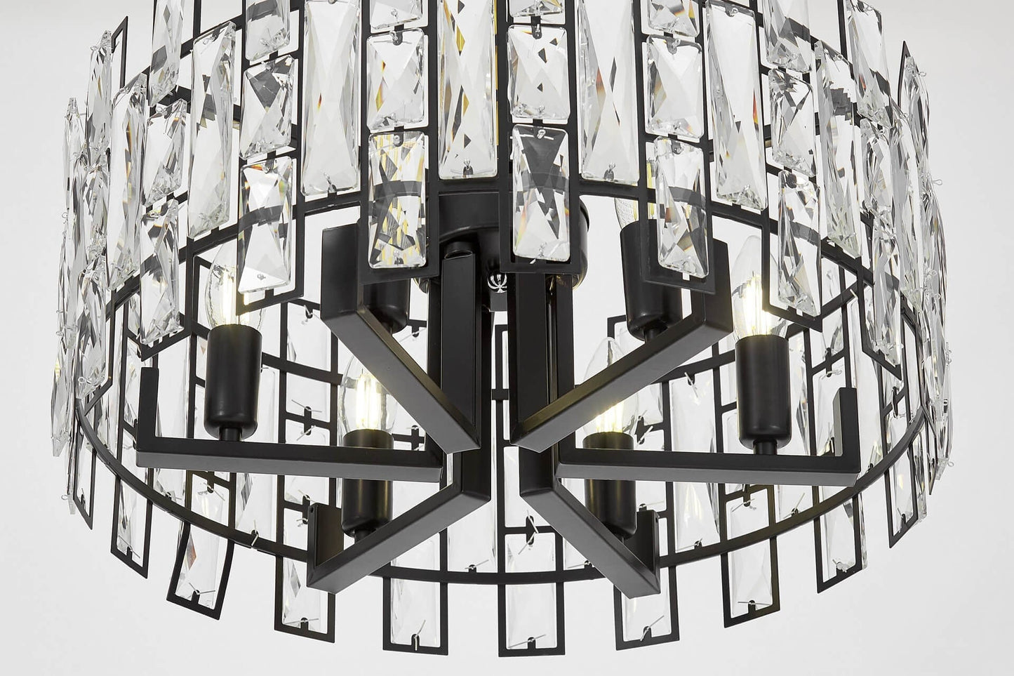 MODERN CRYSTAL CHANDELIER BLACK FIORINA D50 - LuminaLux