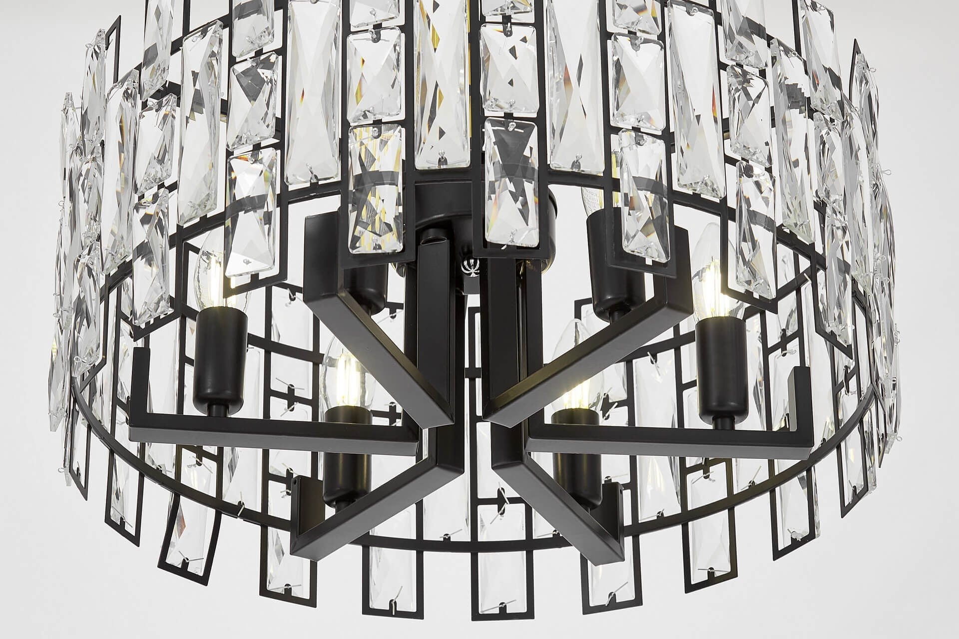 MODERN CRYSTAL CHANDELIER BLACK FIORINA D50 - LuminaLux