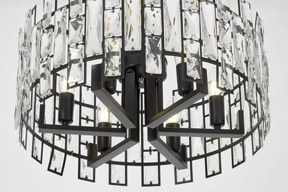 MODERN CRYSTAL CHANDELIER BLACK FIORINA D50 - LuminaLux