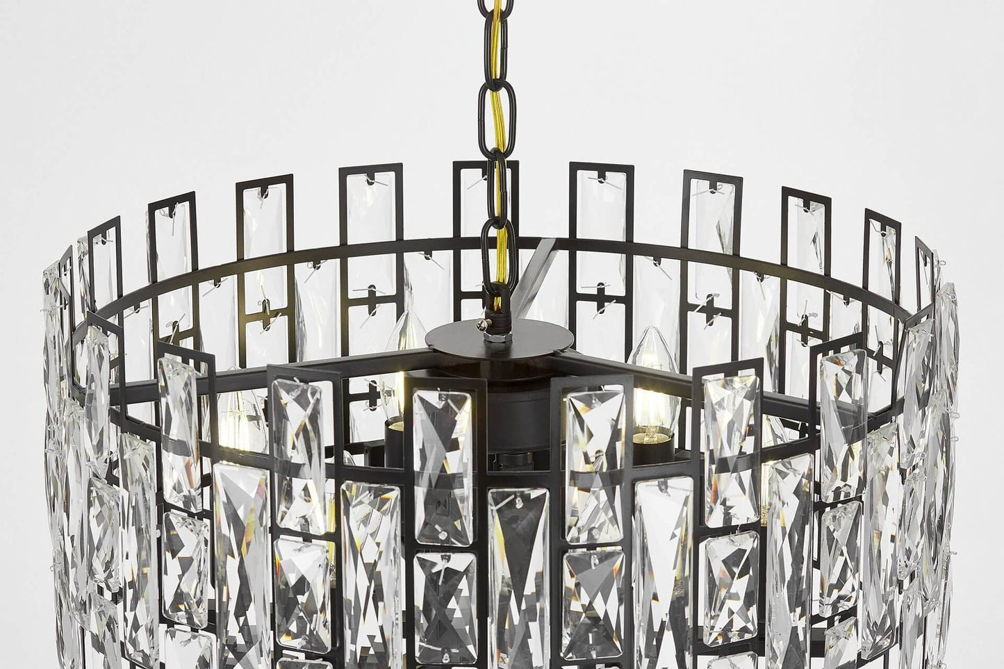 MODERN CRYSTAL CHANDELIER BLACK FIORINA D50 - LuminaLux