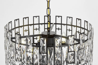 MODERN CRYSTAL CHANDELIER BLACK FIORINA D50 - LuminaLux