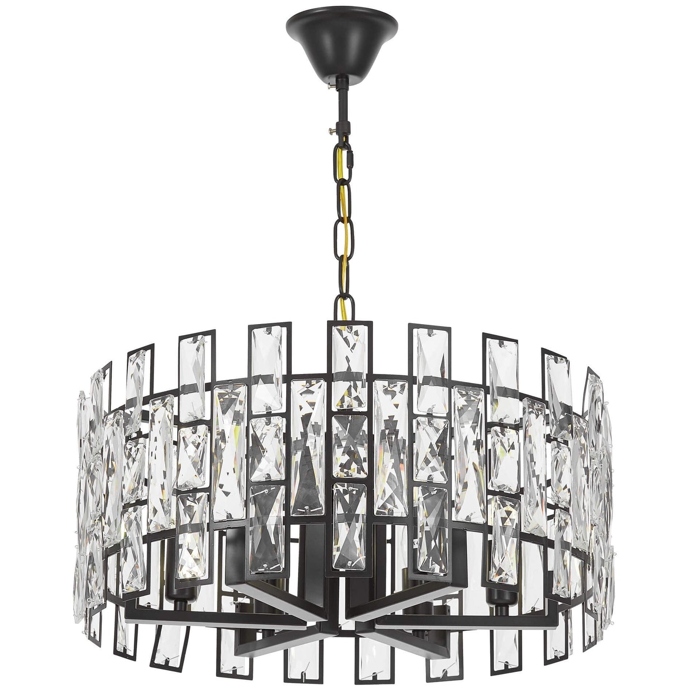 MODERN CRYSTAL CHANDELIER BLACK FIORINA D50 - LuminaLux