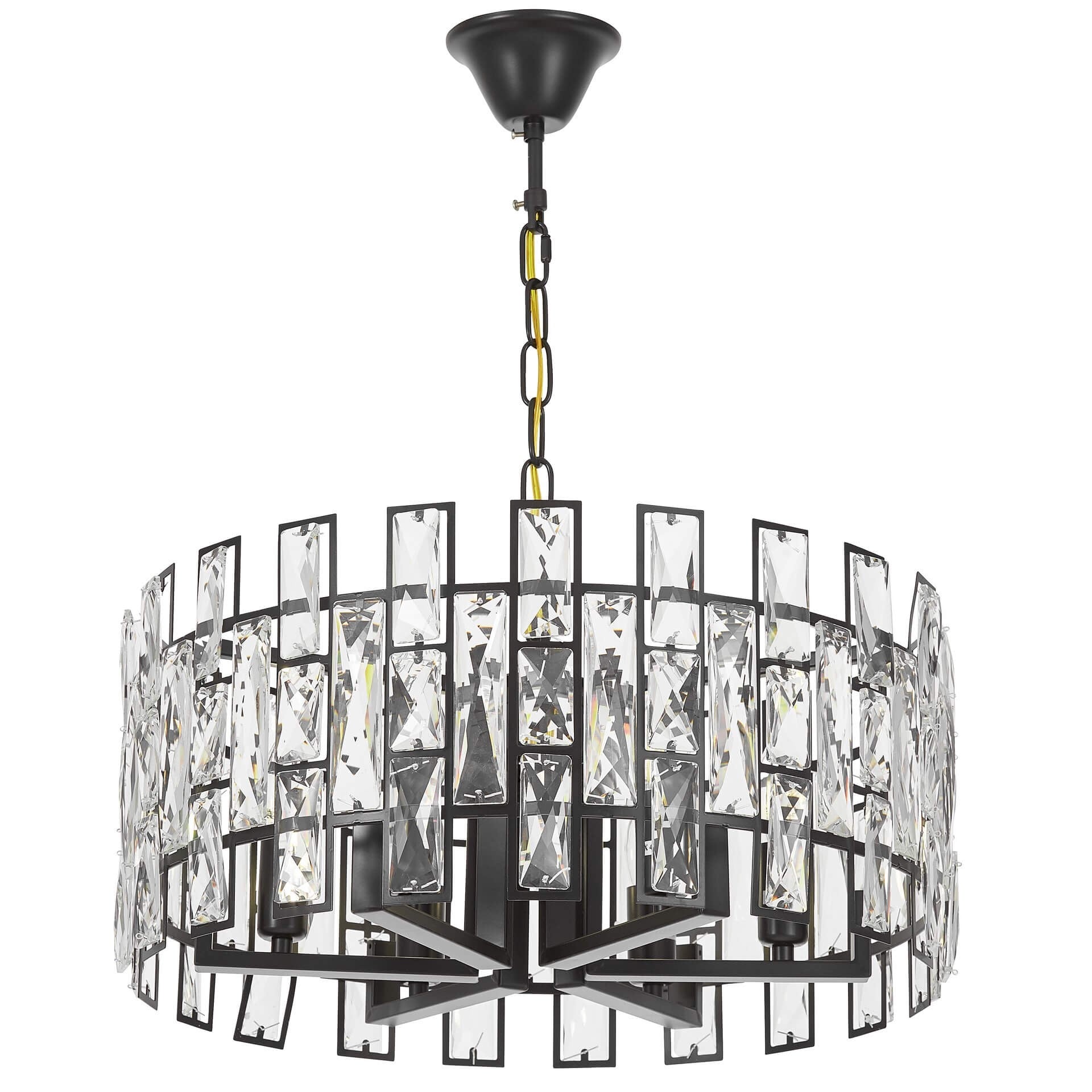 MODERN CRYSTAL CHANDELIER BLACK FIORINA D50 - LuminaLux