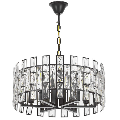 MODERN CRYSTAL CHANDELIER BLACK FIORINA D50 - LuminaLux