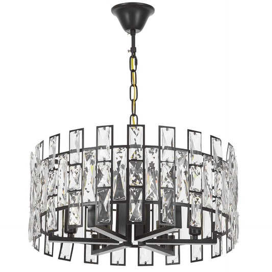 MODERN CRYSTAL CHANDELIER BLACK FIORINA D50 - LuminaLux