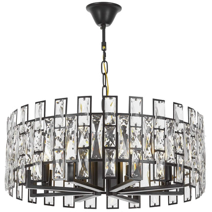 MODERN CRYSTAL CHANDELIER BLACK FIORINA D60 - LuminaLux
