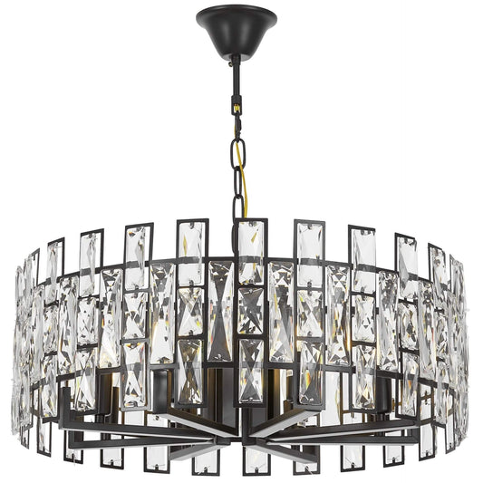 MODERN CRYSTAL CHANDELIER BLACK FIORINA D60 - LuminaLux