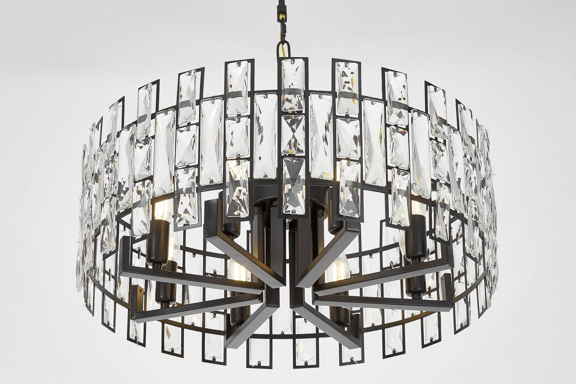 MODERN CRYSTAL CHANDELIER BLACK FIORINA D60 - LuminaLux