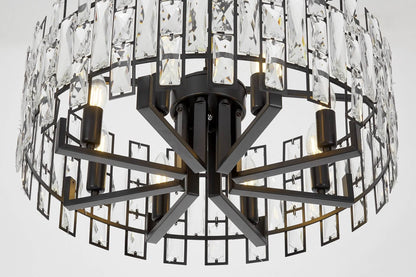 MODERN CRYSTAL CHANDELIER BLACK FIORINA D60 - LuminaLux