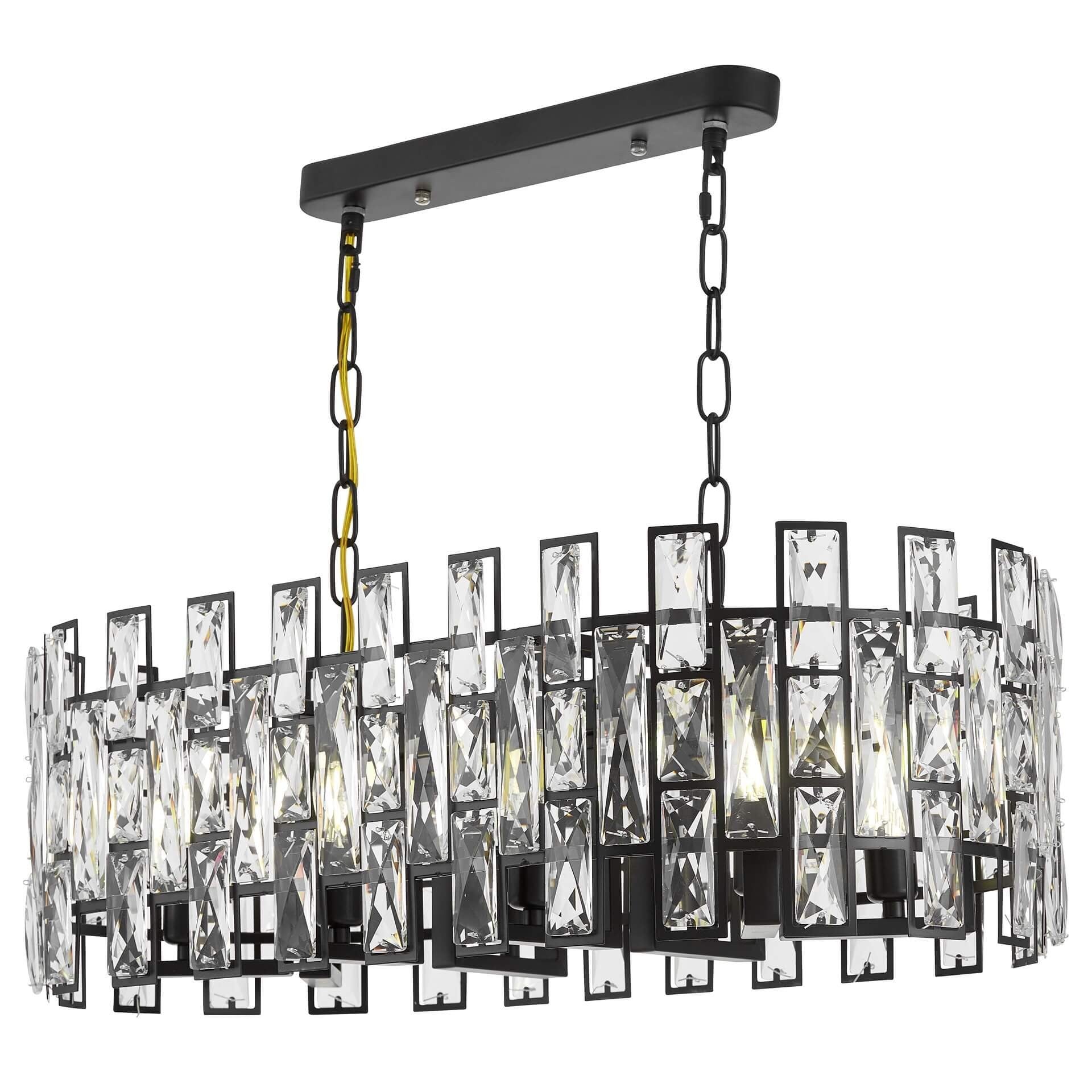 MODERN CRYSTAL CHANDELIER BLACK FIORINA D70 PRO - LuminaLux