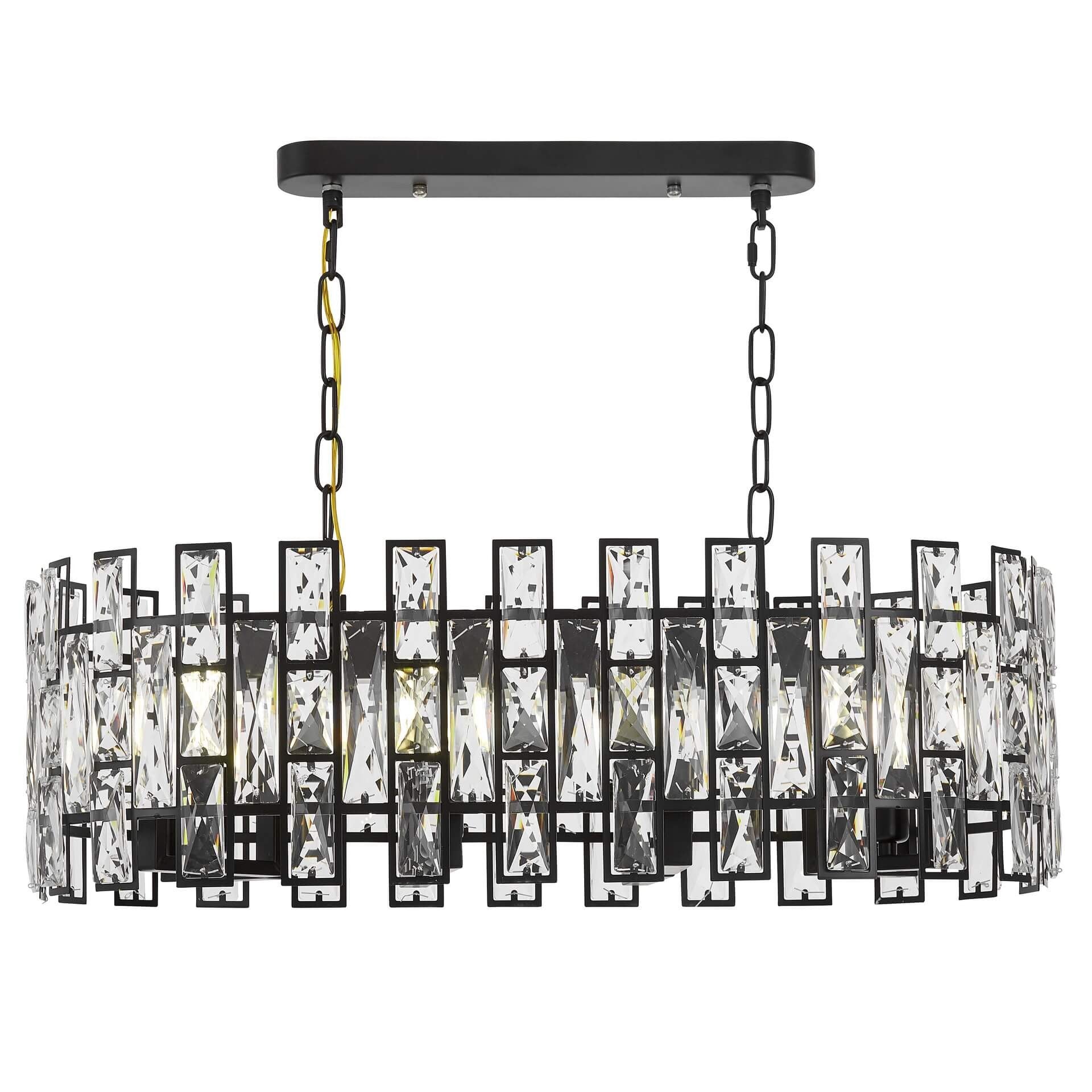 MODERN CRYSTAL CHANDELIER BLACK FIORINA D70 PRO - LuminaLux