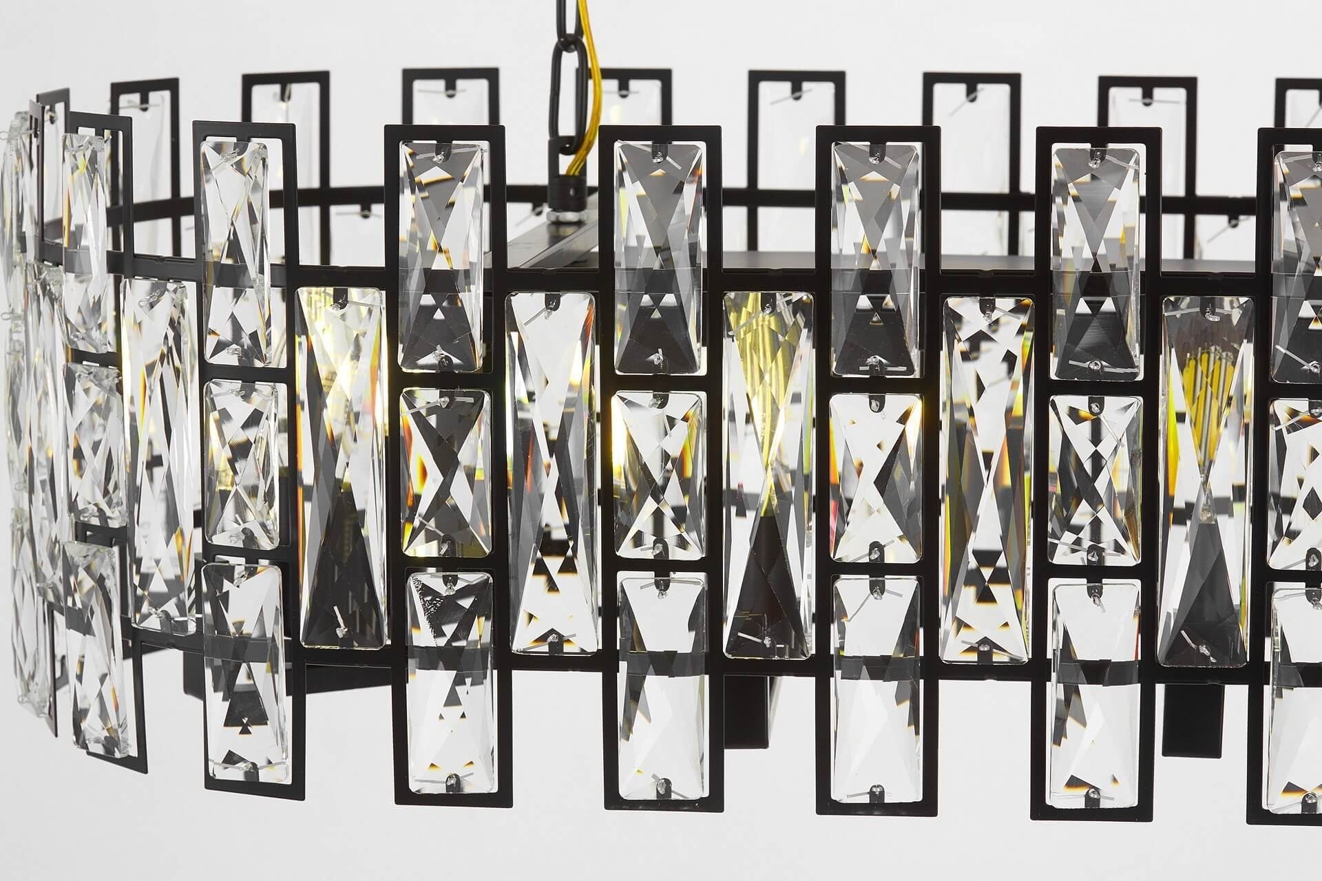 MODERN CRYSTAL CHANDELIER BLACK FIORINA D70 PRO - LuminaLux
