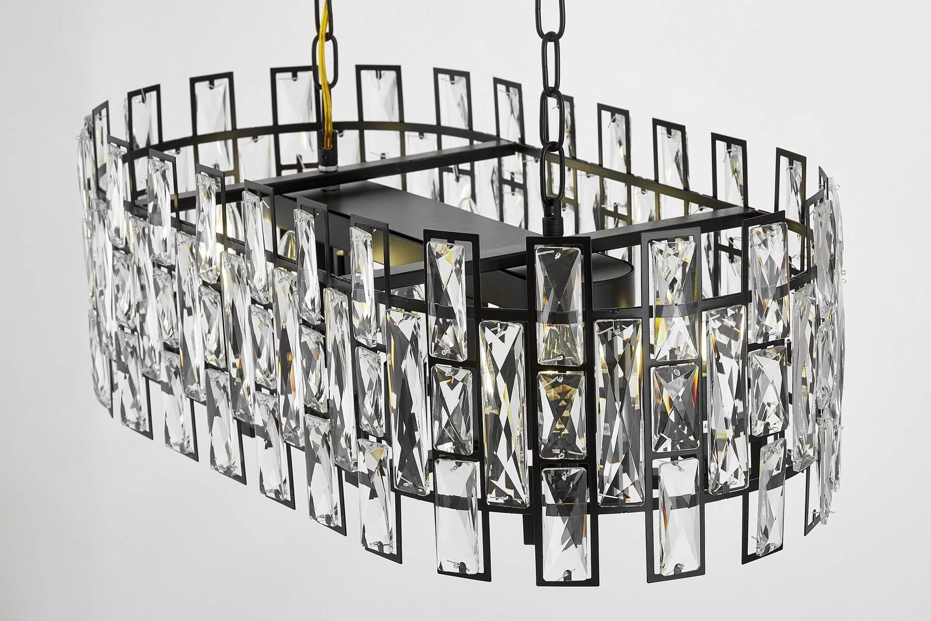 MODERN CRYSTAL CHANDELIER BLACK FIORINA D70 PRO - LuminaLux