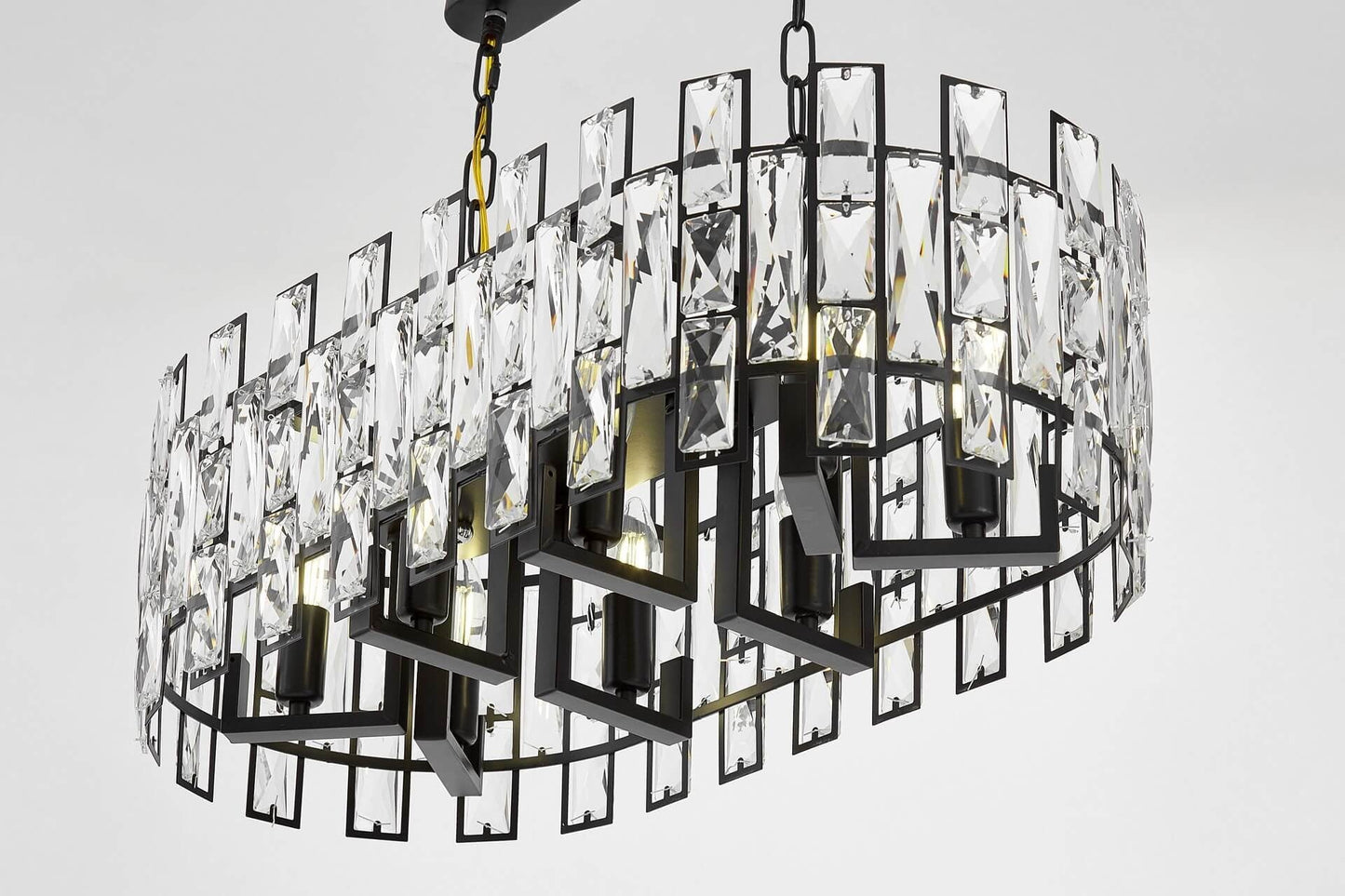 MODERN CRYSTAL CHANDELIER BLACK FIORINA D70 PRO - LuminaLux
