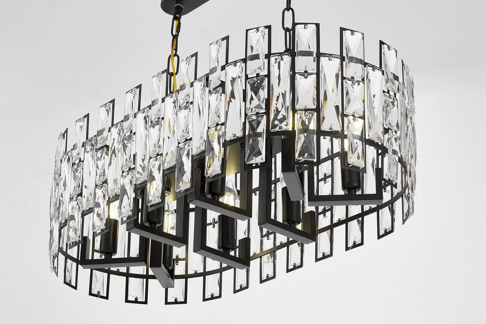 MODERN CRYSTAL CHANDELIER BLACK FIORINA D70 PRO - LuminaLux