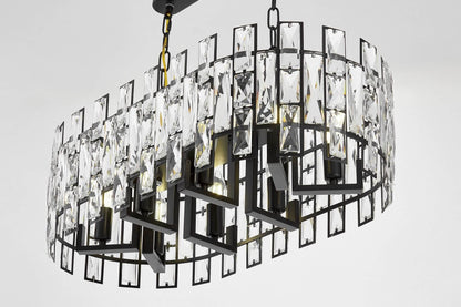 MODERN CRYSTAL CHANDELIER BLACK FIORINA D70 PRO - LuminaLux