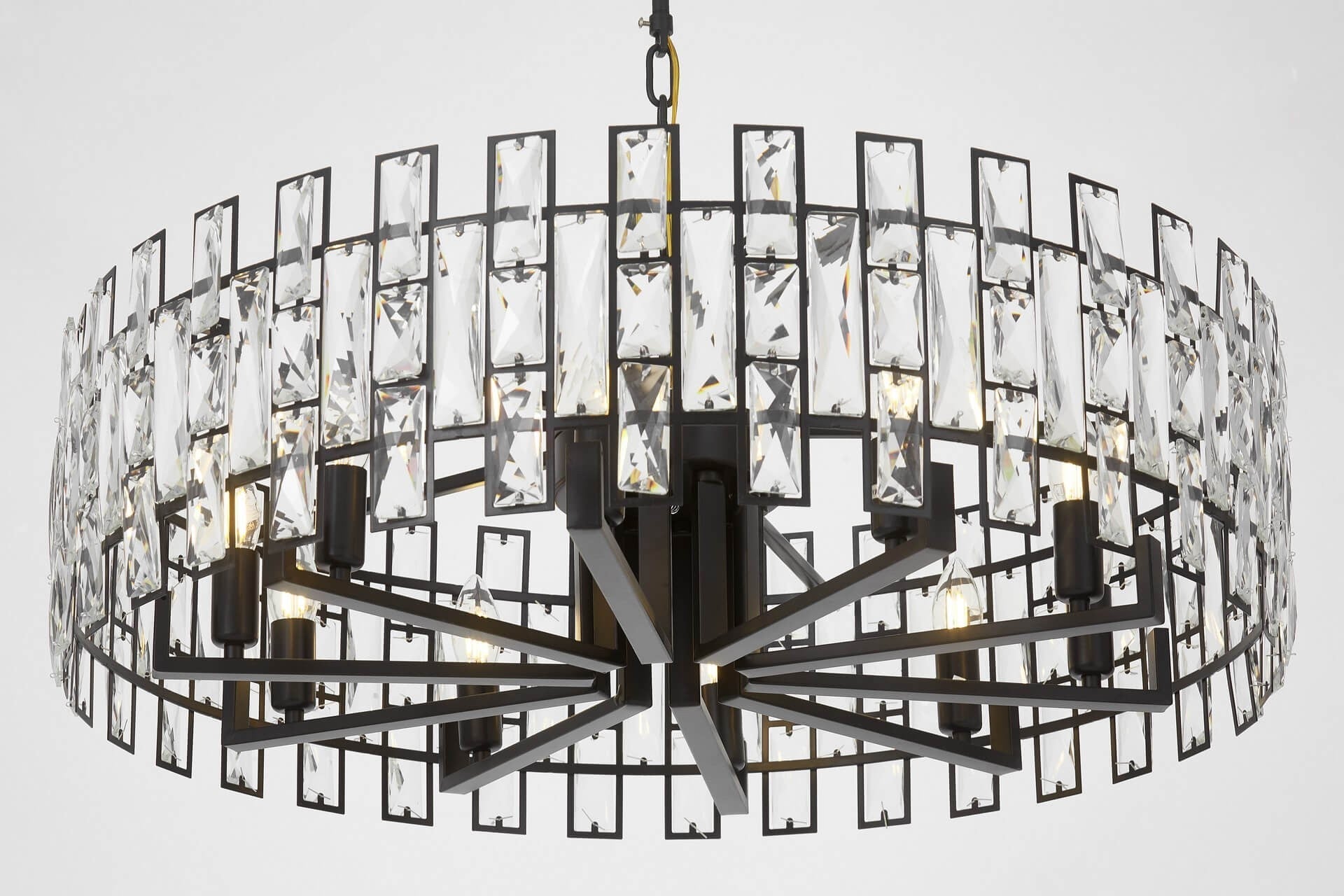 MODERN CRYSTAL CHANDELIER BLACK FIORINA D80 - LuminaLux