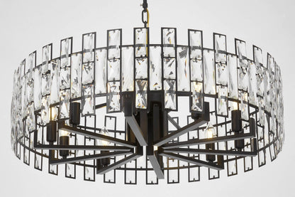 MODERN CRYSTAL CHANDELIER BLACK FIORINA D80 - LuminaLux