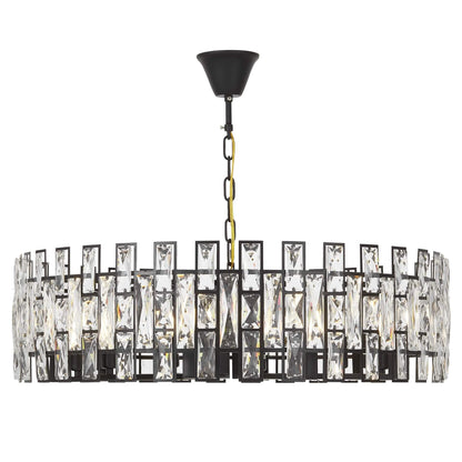 MODERN CRYSTAL CHANDELIER BLACK FIORINA D80 - LuminaLux