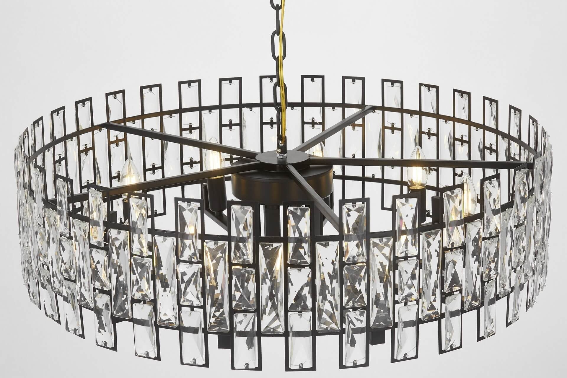 MODERN CRYSTAL CHANDELIER BLACK FIORINA D80 - LuminaLux
