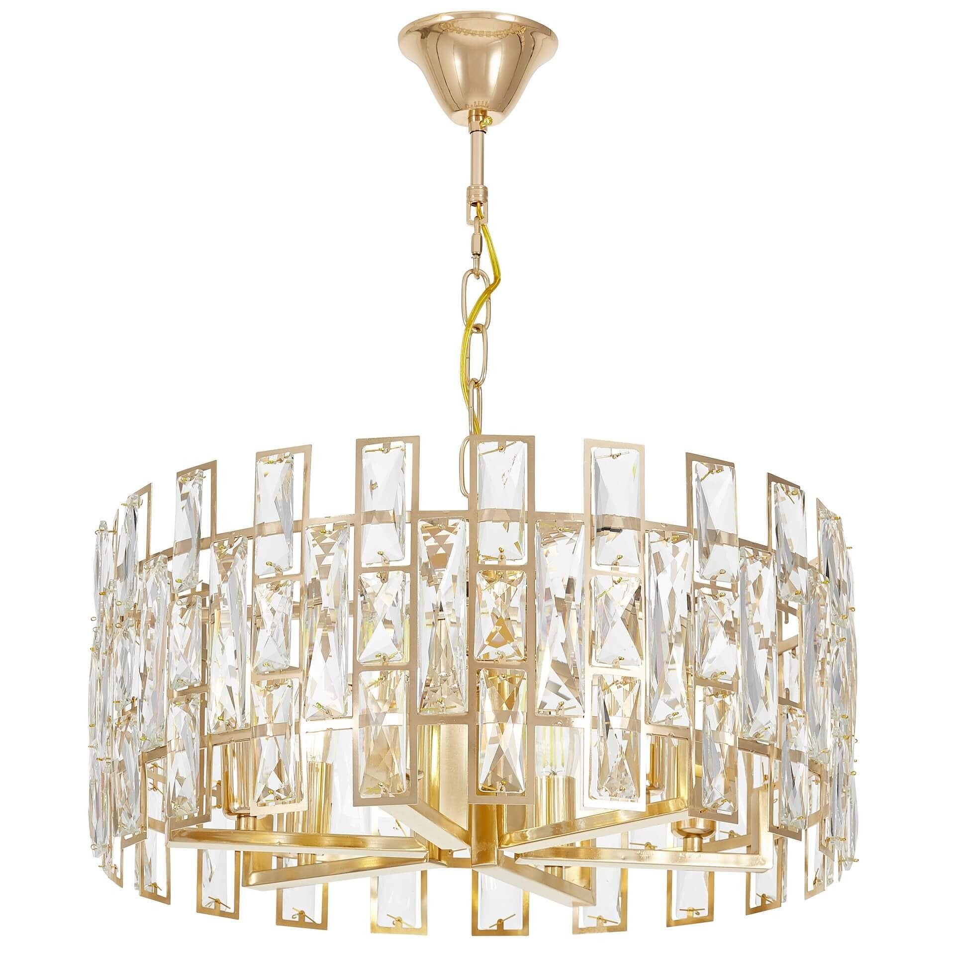 MODERN CRYSTAL CHANDELIER GOLD FIORINA D50 - LuminaLux