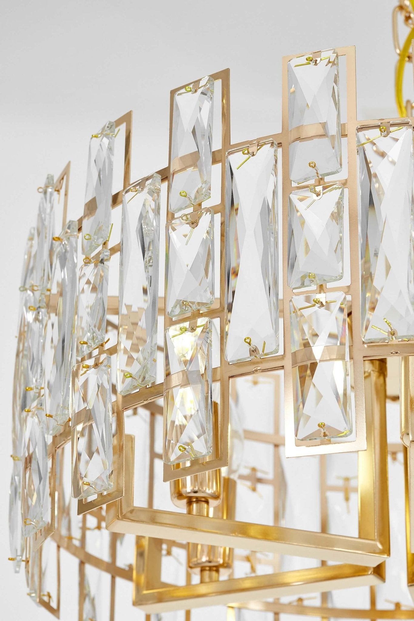 MODERN CRYSTAL CHANDELIER GOLD FIORINA D50 - LuminaLux