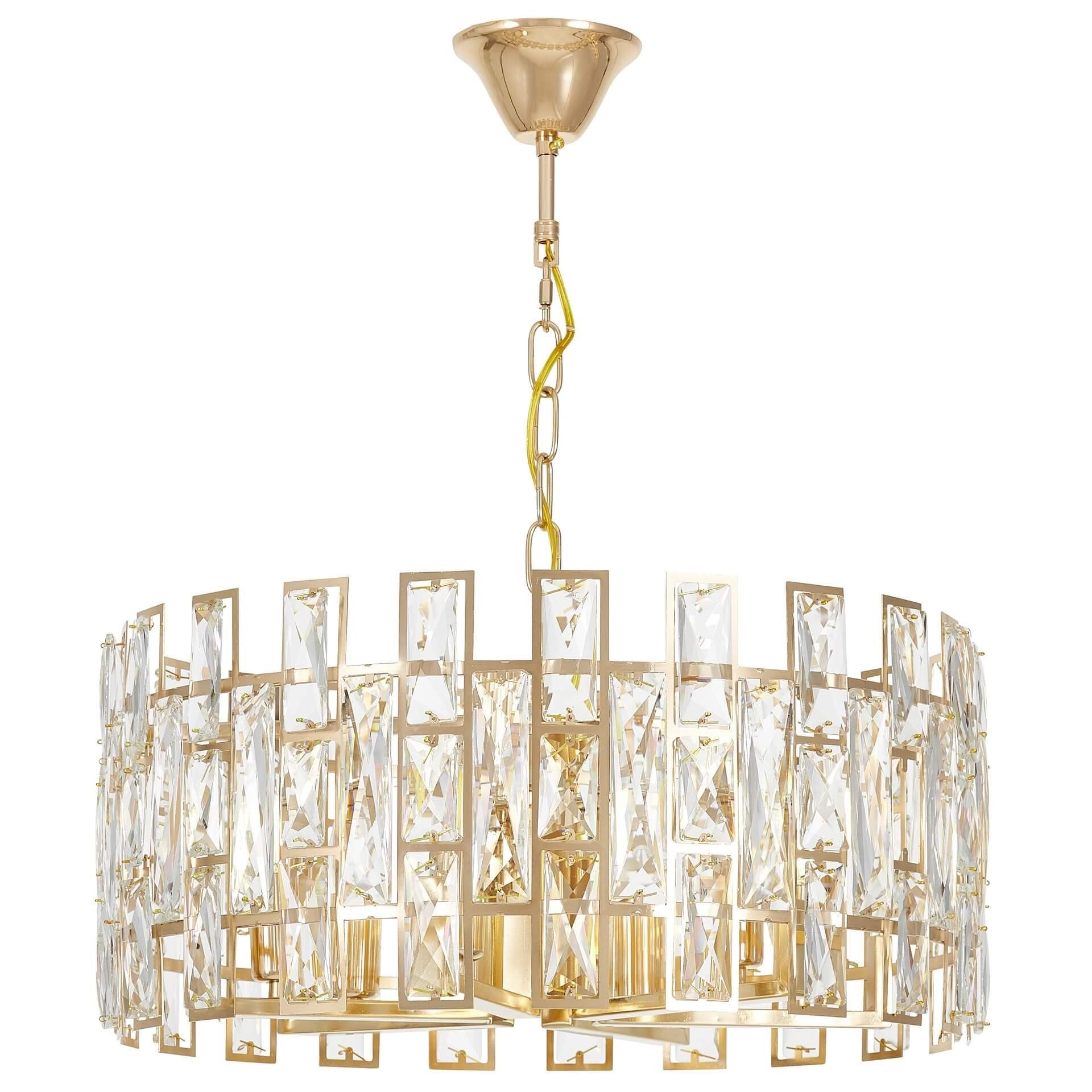 MODERN CRYSTAL CHANDELIER GOLD FIORINA D50 - LuminaLux