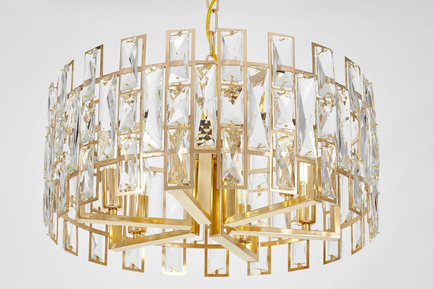 MODERN CRYSTAL CHANDELIER GOLD FIORINA D50 - LuminaLux