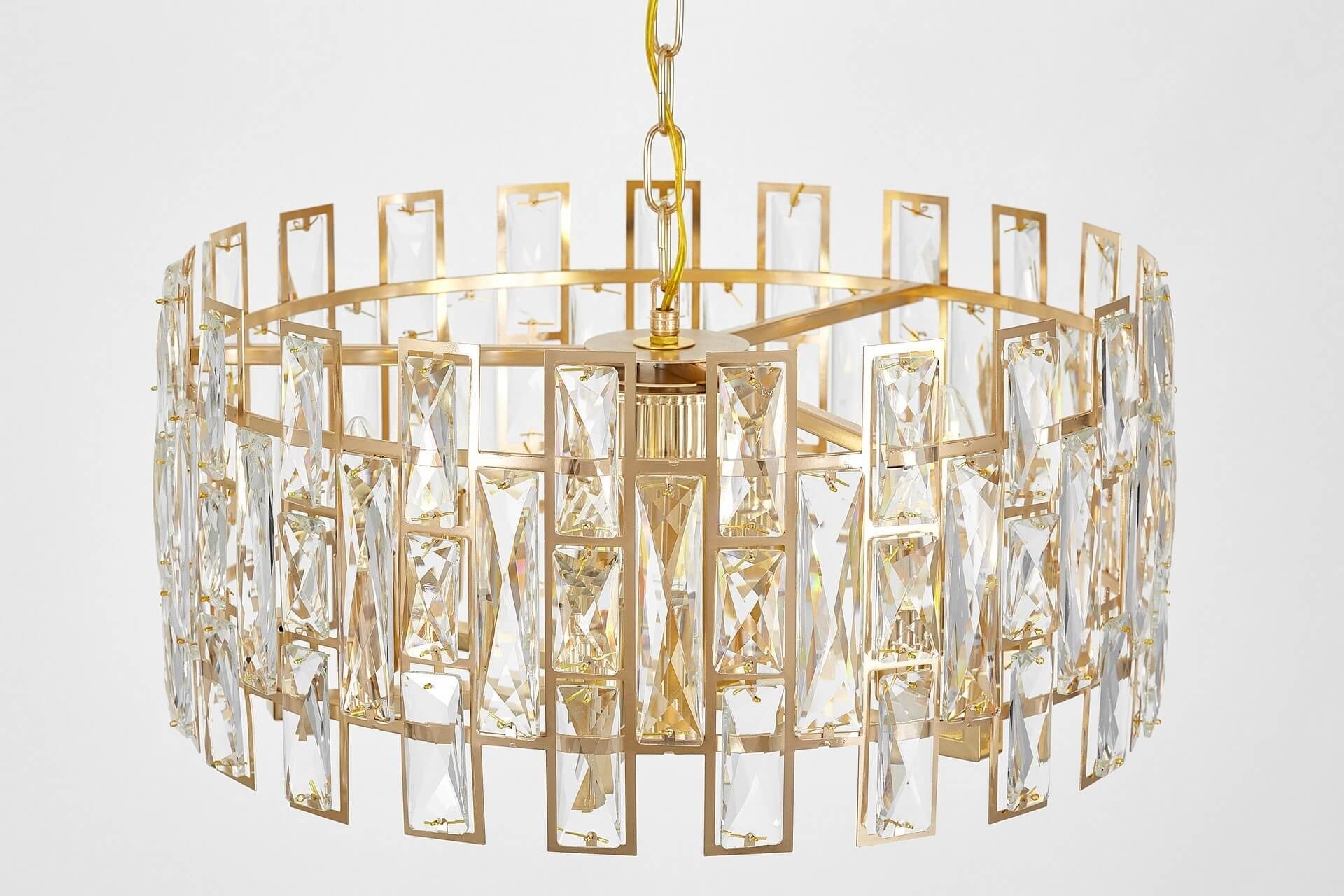 MODERN CRYSTAL CHANDELIER GOLD FIORINA D50 - LuminaLux