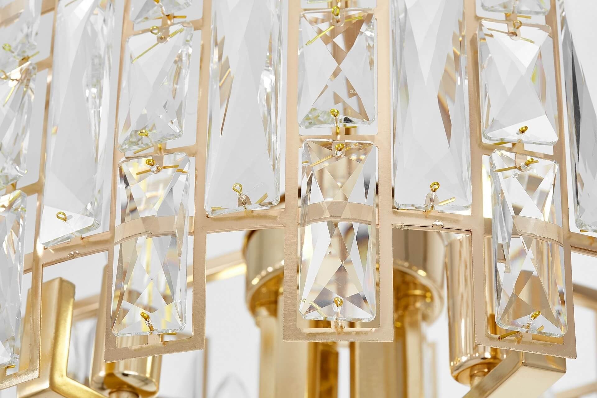 MODERN CRYSTAL CHANDELIER GOLD FIORINA D60 - LuminaLux