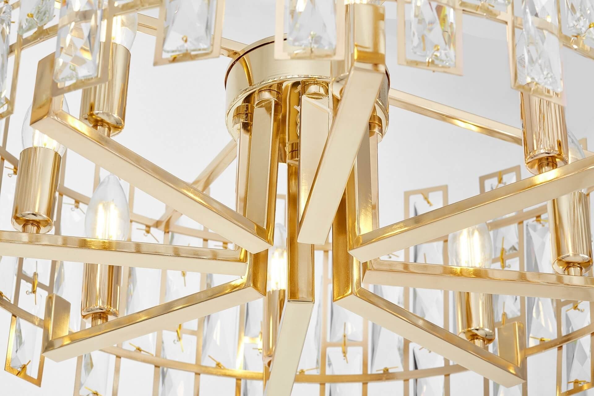 MODERN CRYSTAL CHANDELIER GOLD FIORINA D60 - LuminaLux