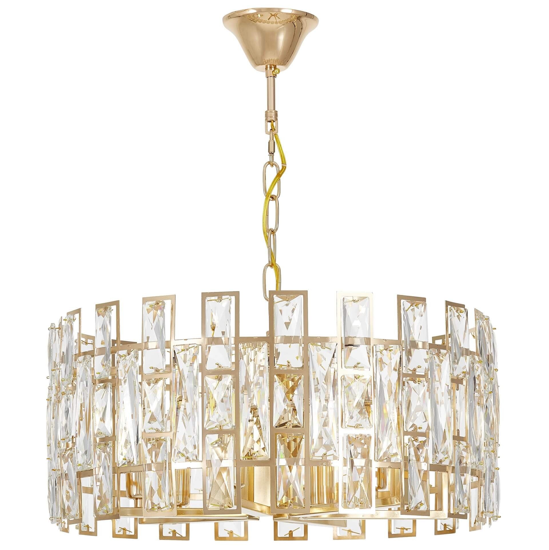 MODERN CRYSTAL CHANDELIER GOLD FIORINA D60 - LuminaLux