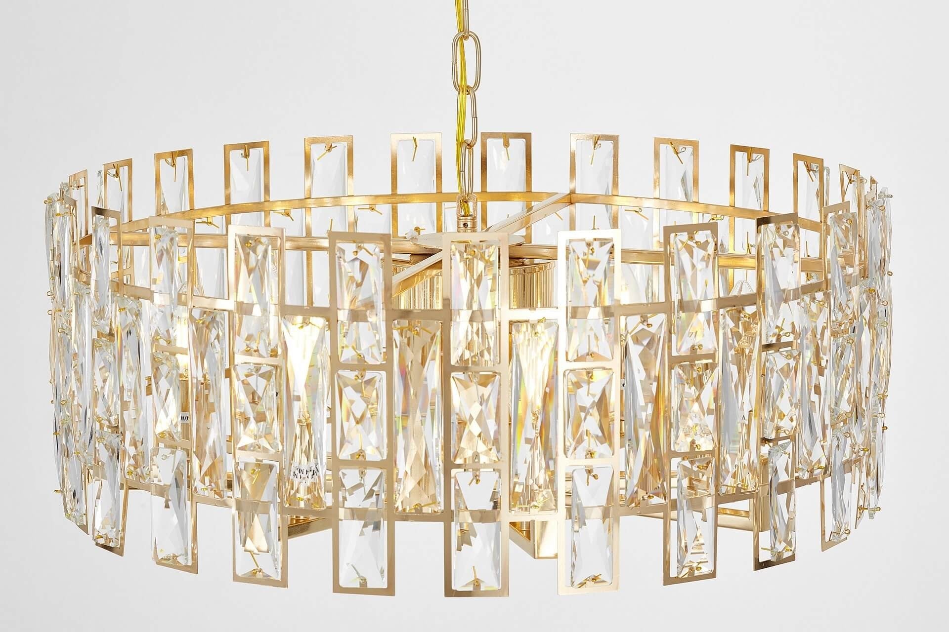 MODERN CRYSTAL CHANDELIER GOLD FIORINA D60 - LuminaLux
