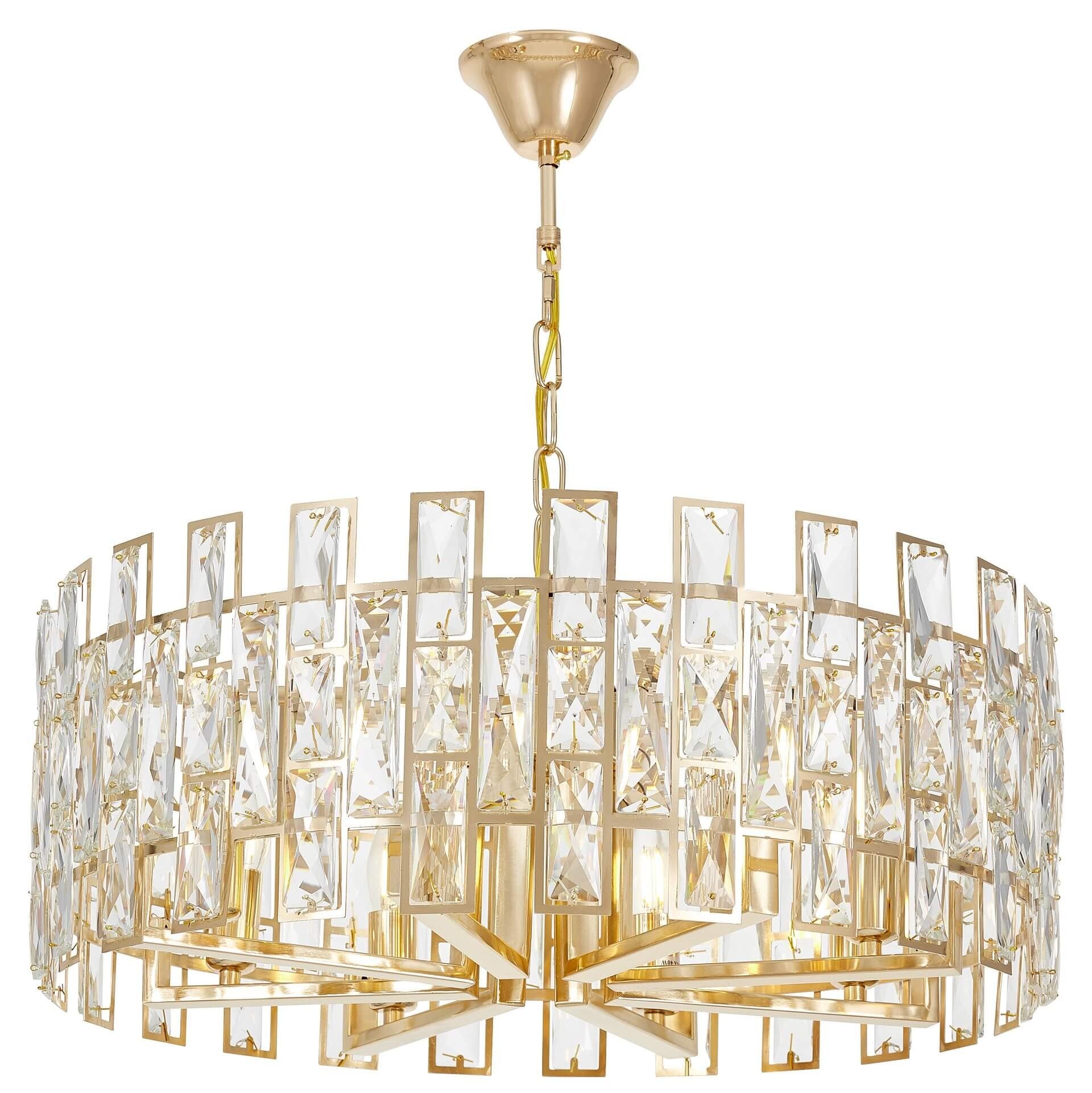 MODERN CRYSTAL CHANDELIER GOLD FIORINA D60 - LuminaLux
